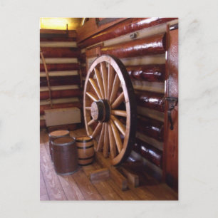 Ancienne carte postale en bois