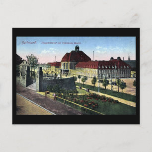 Ancienne carte postale - Gare de Dortmund