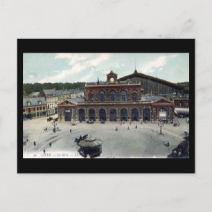 Ancienne carte postale - Gare de Lille