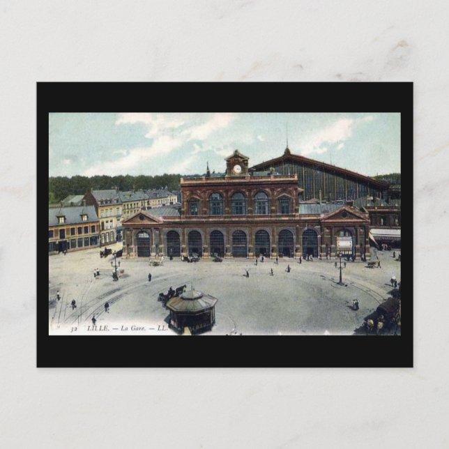 Ancienne carte postale - Gare de Lille (Devant)