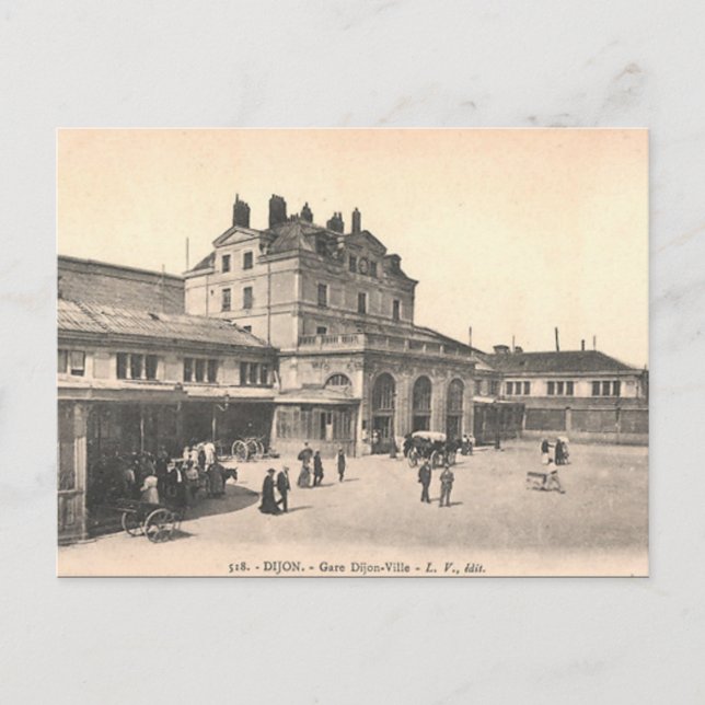 Ancienne Carte Postale - Gare Dijon-Ville, Dijon,  (Devant)
