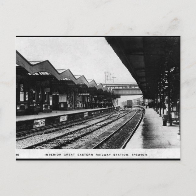 Ancienne carte postale - Gare d'Ipswich (Devant)