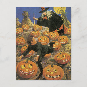 Ancienne carte postale Halloween, Técherie rétro