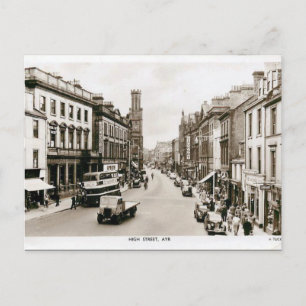 Ancienne carte postale - High St, Ayr, Scotland