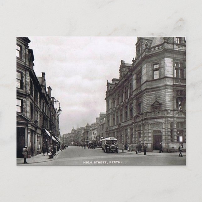 Ancienne carte postale - High St, Perth, Ecosse (Devant)