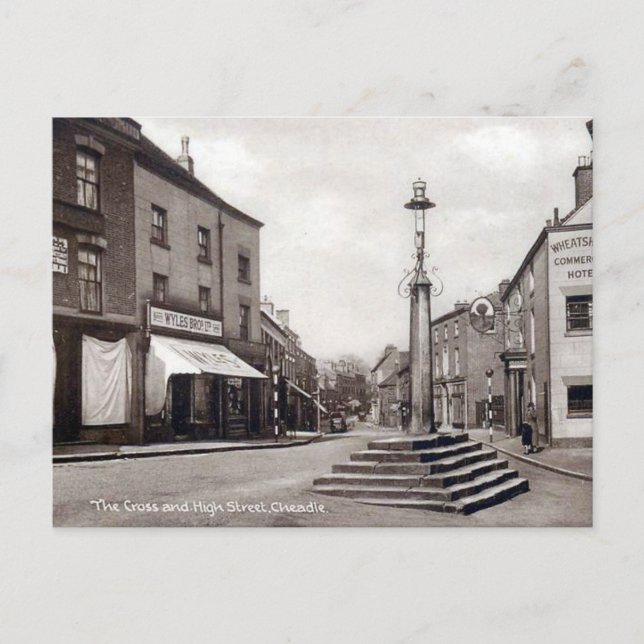 Ancienne carte postale - High Street, Cheadle (Devant)