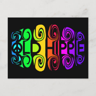 ANCIENNE carte postale HIPPIE, personnaliser