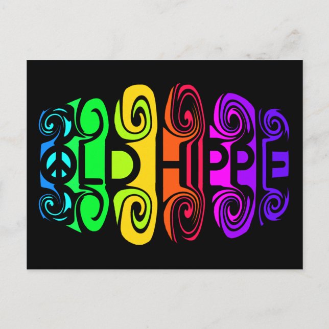 ANCIENNE carte postale HIPPIE, personnaliser (Devant)