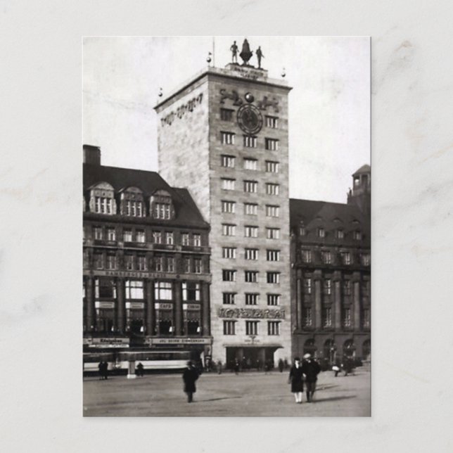 Ancienne carte postale - Hochhaus, Leipzig (Devant)