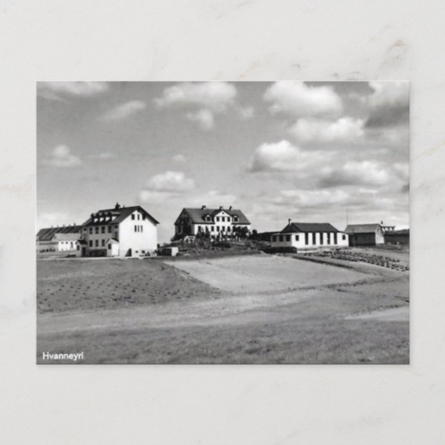 Ancienne carte postale - Hvanneyri, Islande (Devant)