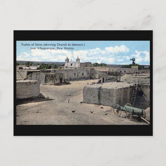 Ancienne carte postale - Isleta, Nouveau-Mexique,  (Devant)