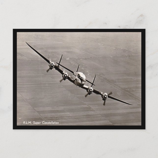 Ancienne carte postale - KLM Super Constellation (Devant)