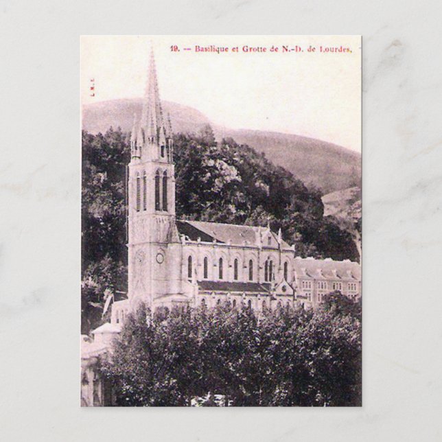 Ancienne carte postale - La Basilique, Lourdes (Devant)