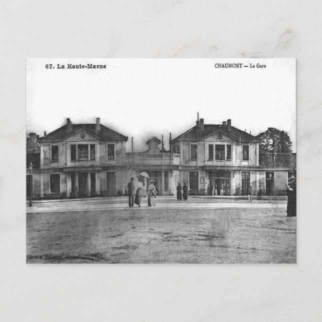 Ancienne carte postale - La Gare, Chaumont, Haute  (Devant)