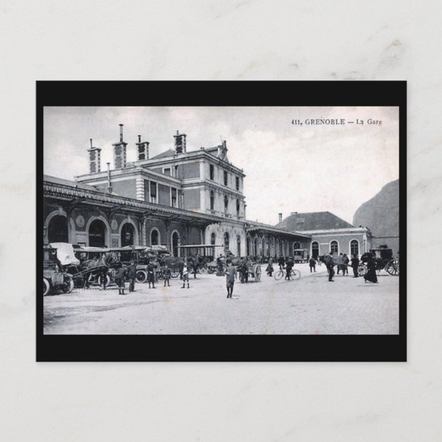 Ancienne carte postale - La Gare, Grenoble, France (Devant)