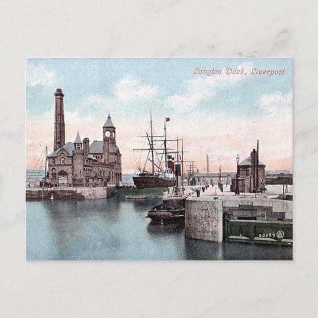 Ancienne carte postale - Langton Dock, Liverpool (Devant)