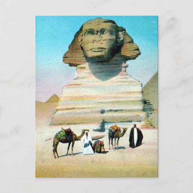 Ancienne carte postale - Le Caire, le Sphinx (Devant)