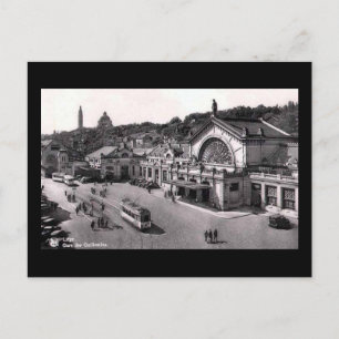 Ancienne carte postale - Liège, Gare des Guillemin