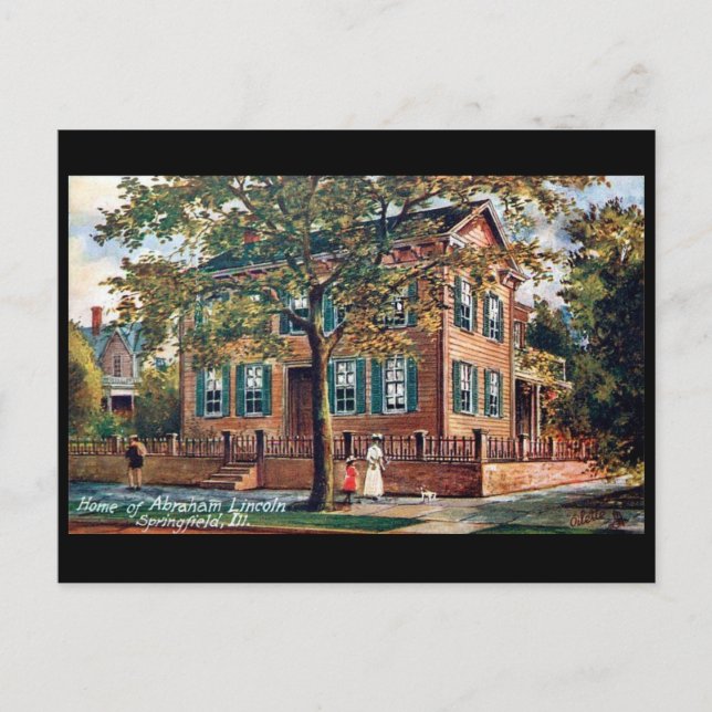 Ancienne carte postale - Lincoln's House, Springfi (Devant)