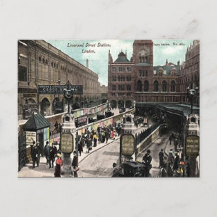 Ancienne carte postale - Liverpool Street Station,