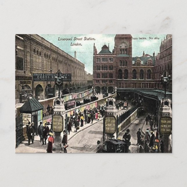 Ancienne carte postale - Liverpool Street Station, (Devant)