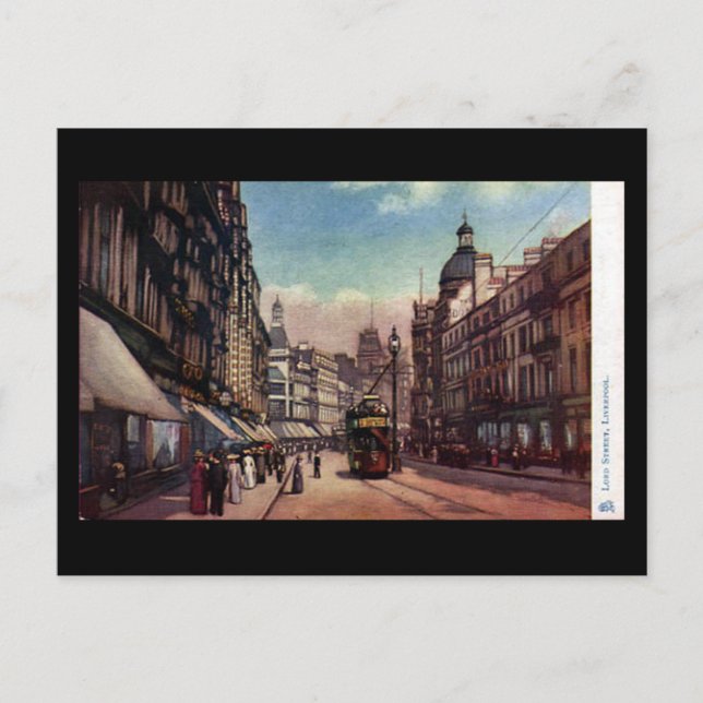 Ancienne carte postale - Lord Street, Liverpool (Devant)
