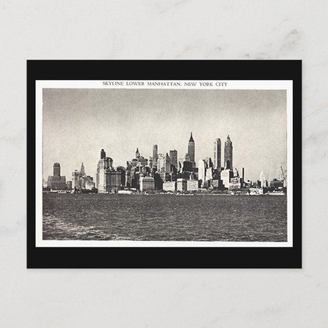 Ancienne carte postale - Lower Manhattan Skyline (Devant)