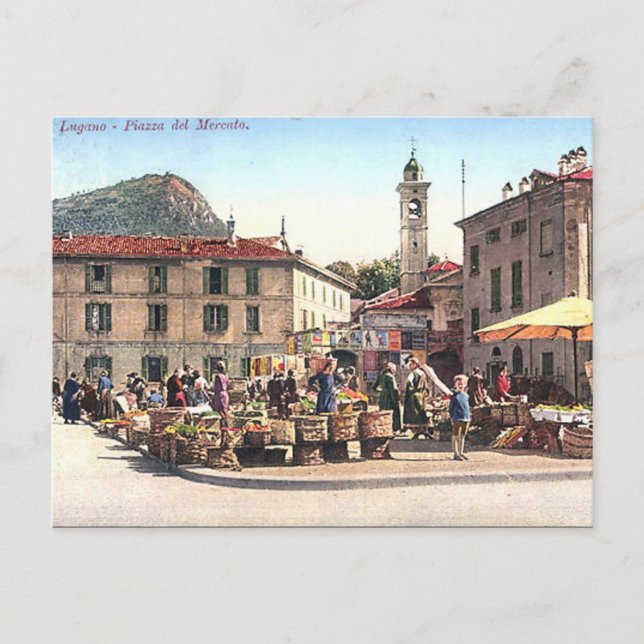Ancienne carte postale - Lugano, Suisse (Devant)