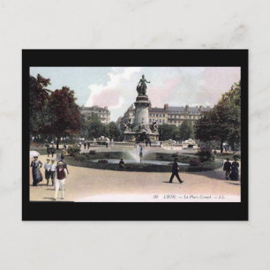 Ancienne carte postale - Lyon, France - Place Carn