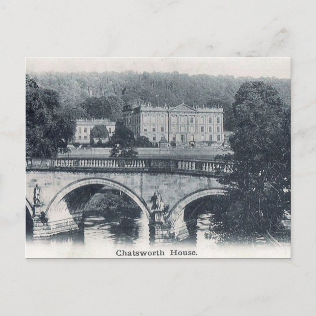 Ancienne carte postale - Maison Chatsworth, Derbys (Devant)