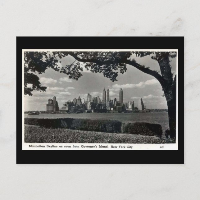Ancienne carte postale - Manhattan Skyline (Devant)