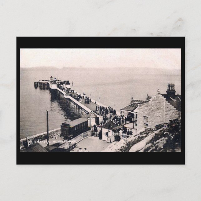 Ancienne carte postale - Mumbles Pier, près de Swa (Devant)