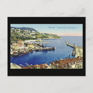 Ancienne carte postale, Nice, Entree du Port et Mo