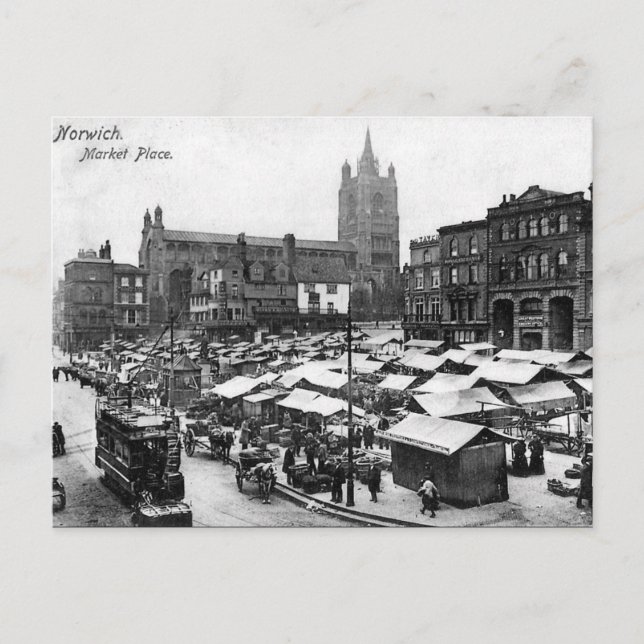 Ancienne carte postale - Norwich Market Place, Nor (Devant)
