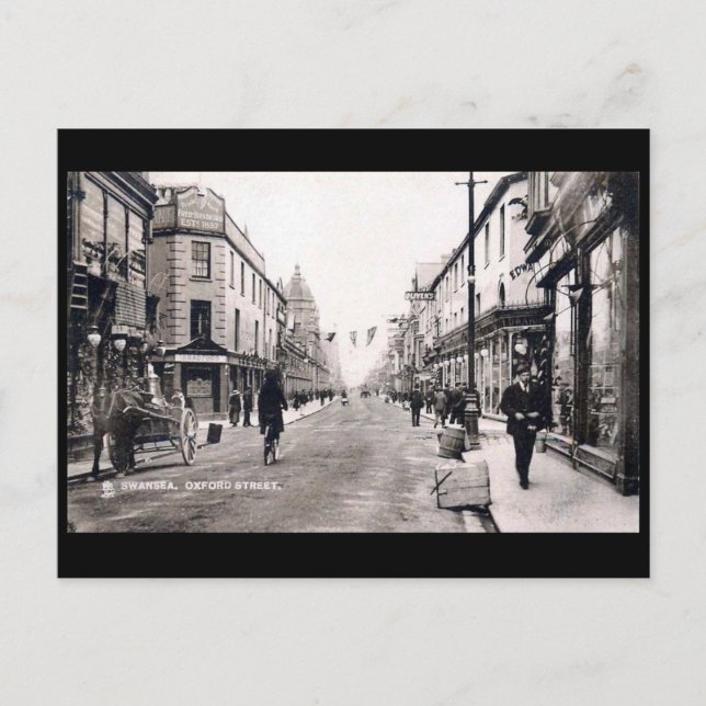 Ancienne carte postale - Oxford Street, Swansea (Devant)