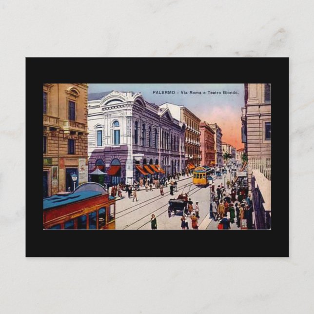 Ancienne carte postale, Palerme, Sicile (Devant)