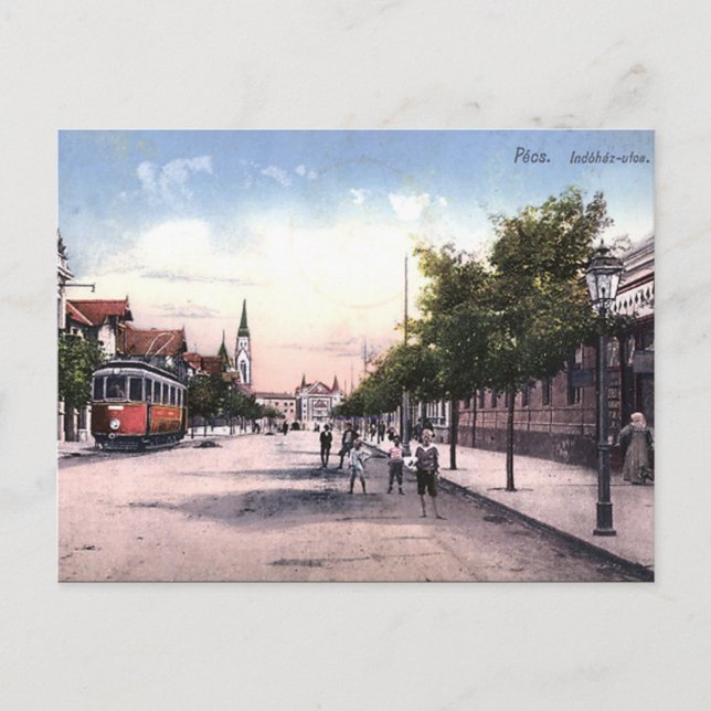 Ancienne carte postale - Pecs, Hongrie (Devant)