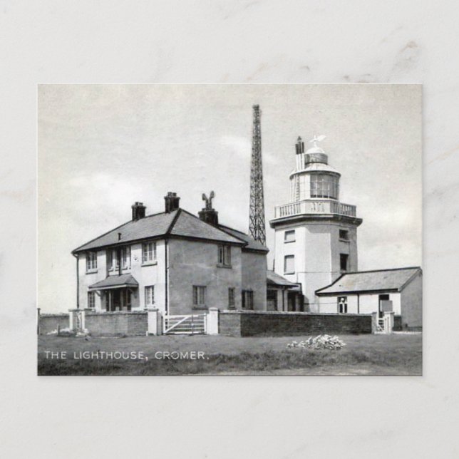 Ancienne carte postale - Phare, Cromer (Devant)