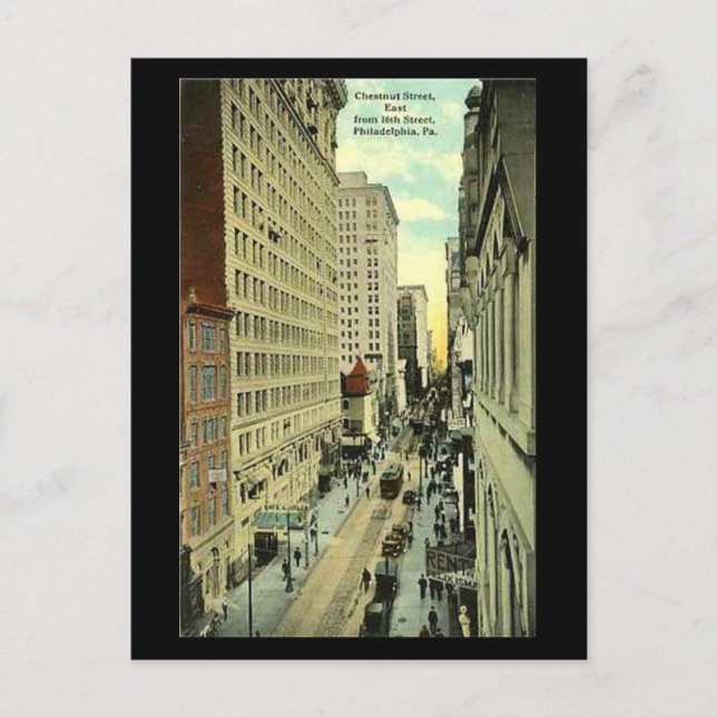 Ancienne carte postale - Philadelphie, rue Chestnu (Devant)