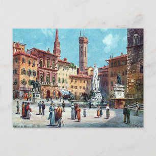 Ancienne carte postale - Piazza della Signoria, Fi