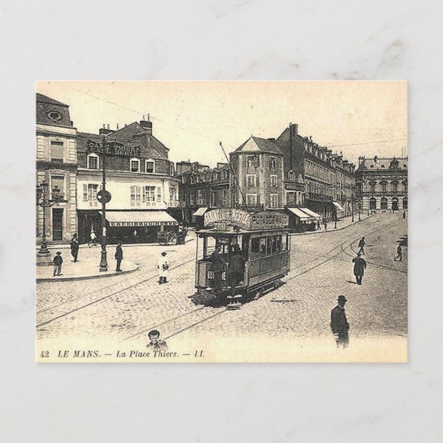 Ancienne Carte Postale - Place Thiers, Le Mans, Fr (Devant)