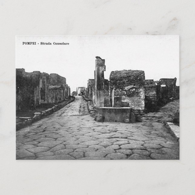 Ancienne carte postale - Pompei, Strada Consolare (Devant)