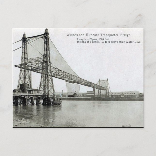 Ancienne carte postale - Pont de transport de Widm (Devant)