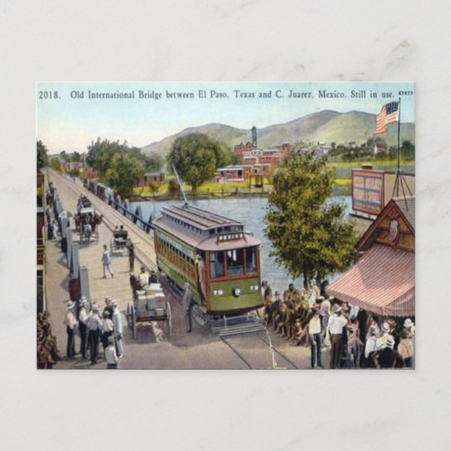 Ancienne carte postale - Pont international USA-Me (Devant)