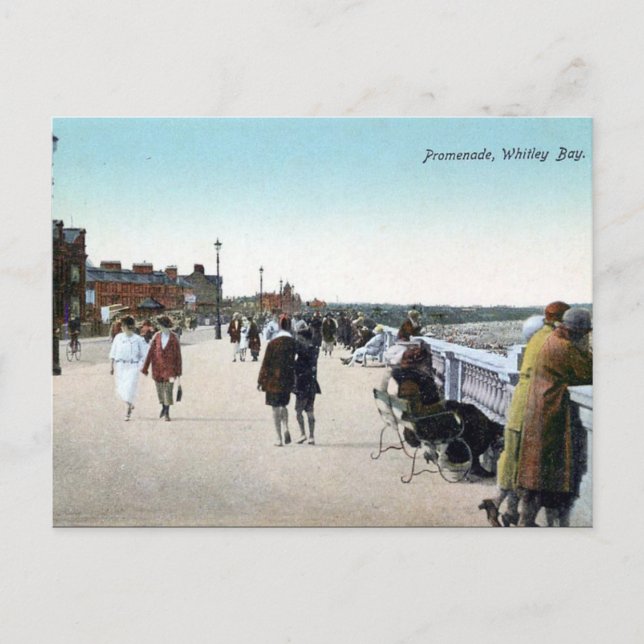 Ancienne Carte Postale - Promenade, Whitley Bay (Devant)