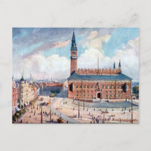 Ancienne carte postale - Rådhuspladsen, Copenhague