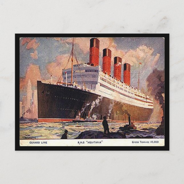 Ancienne Carte Postale - RMS Aquitania (Devant)