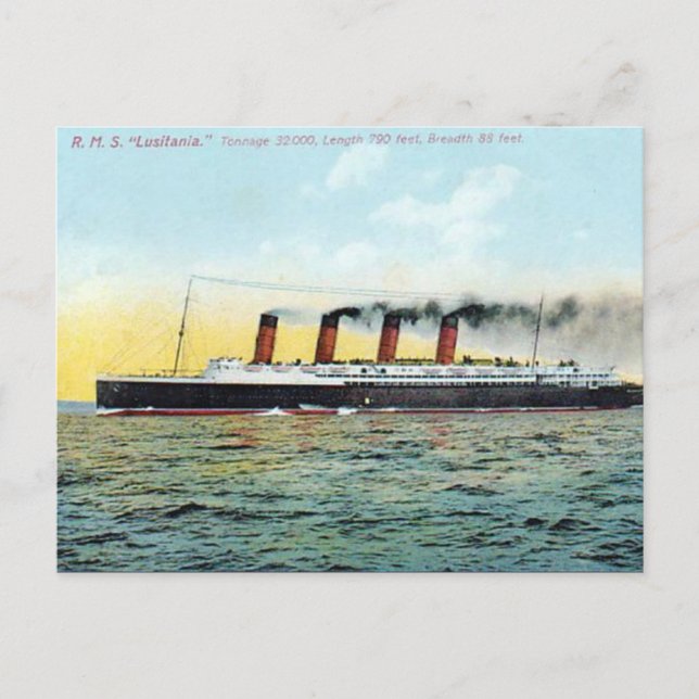 Ancienne carte postale - RMS Lusitania (Devant)