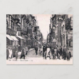Ancienne carte postale - Rue d'Italie, Tunis