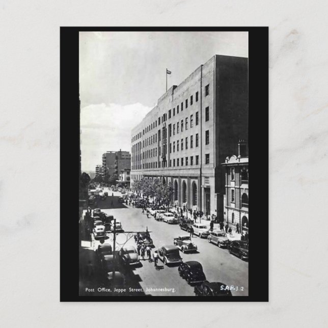 Ancienne carte postale - rue Jeppe, Johannesburg (Devant)